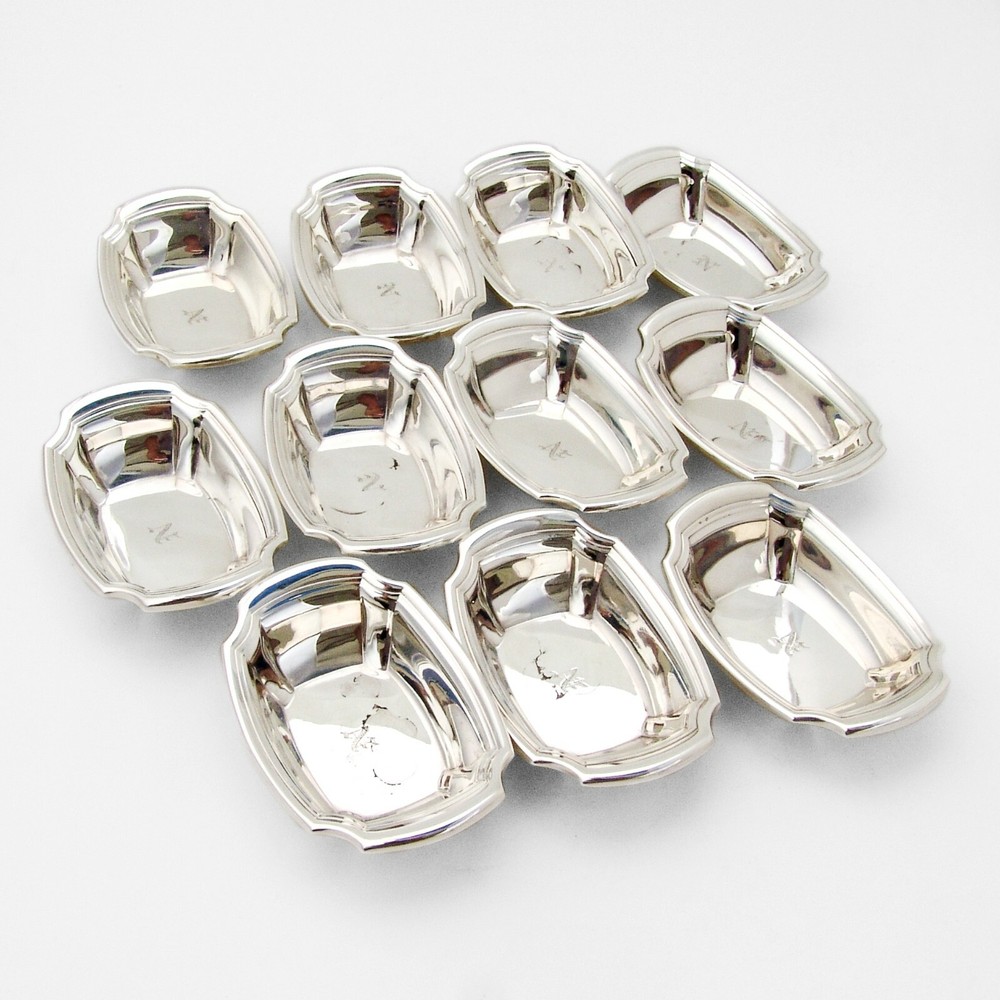 Gorham 11 Nut Cups Set Sterling Silver 1925 Mono N