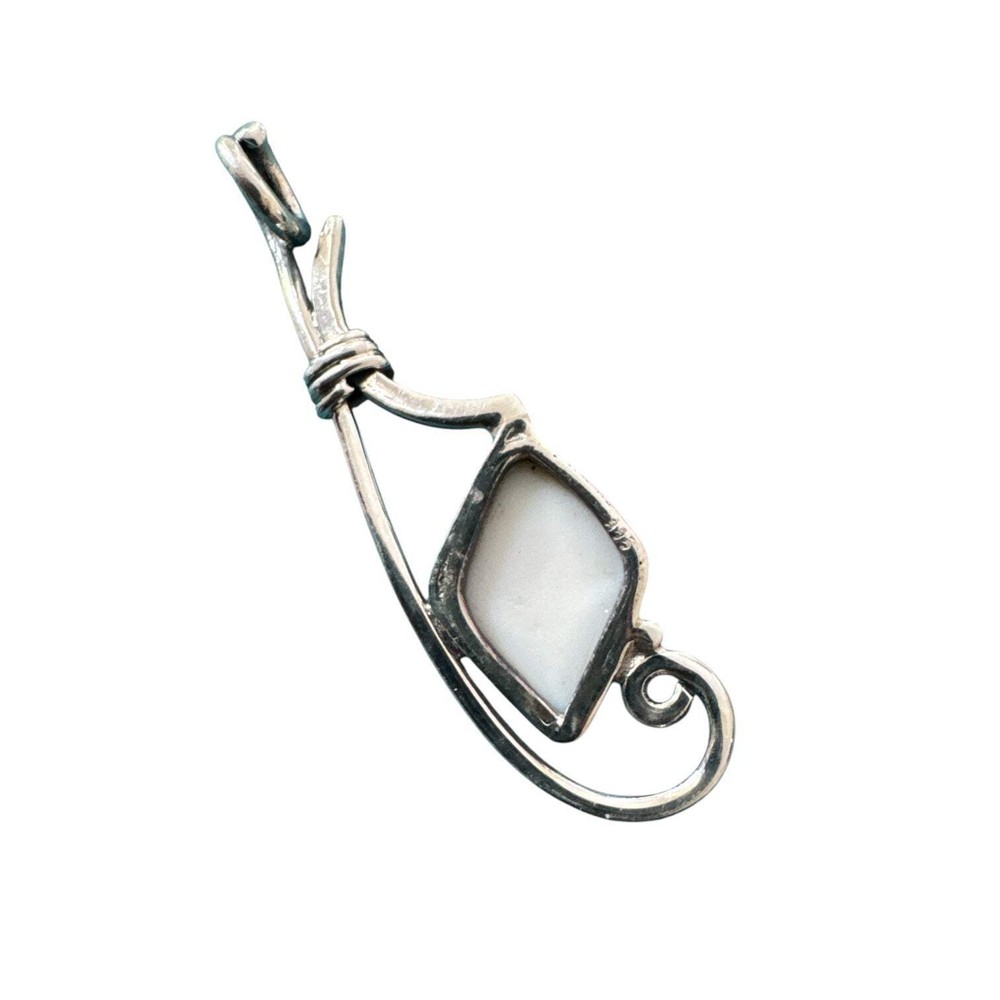 White Opal Solid 925 Sterling Silver Pendant
