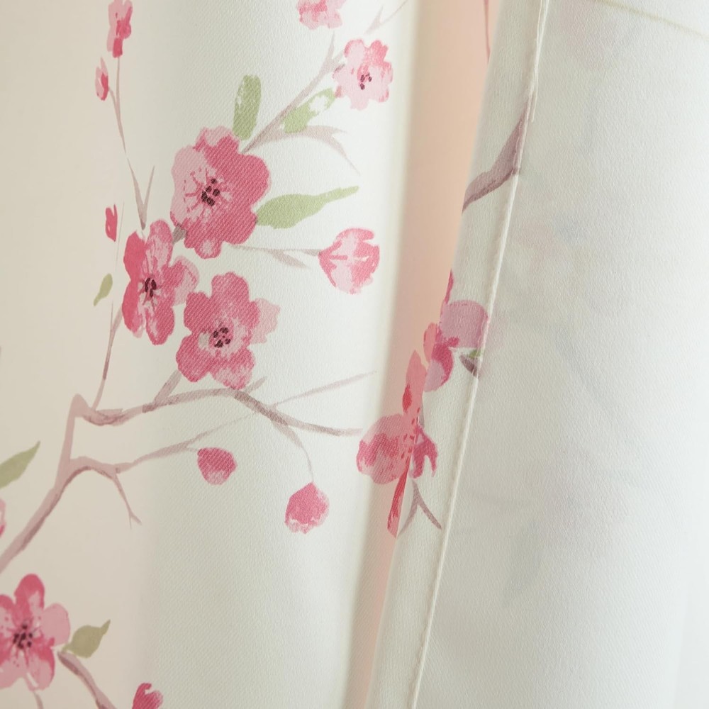 Jasmine Floral Patterned Window Rod Pocket Short Curtains Bedroom Light Blocking