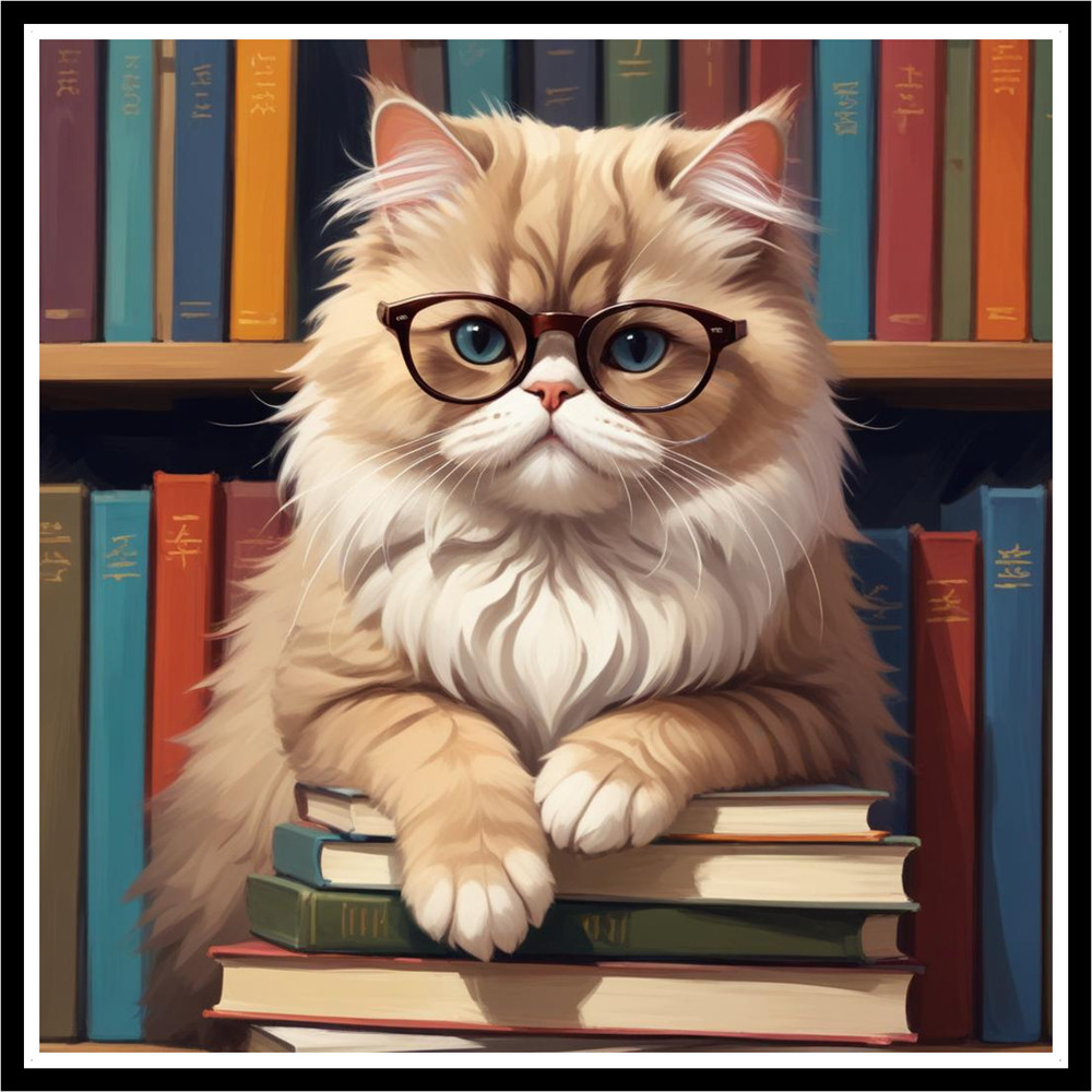 30 Custom Book Smart Persian Cat Personalized Address Labels