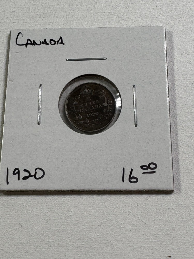 1920 Canada 5 Cents Small Silver Coin