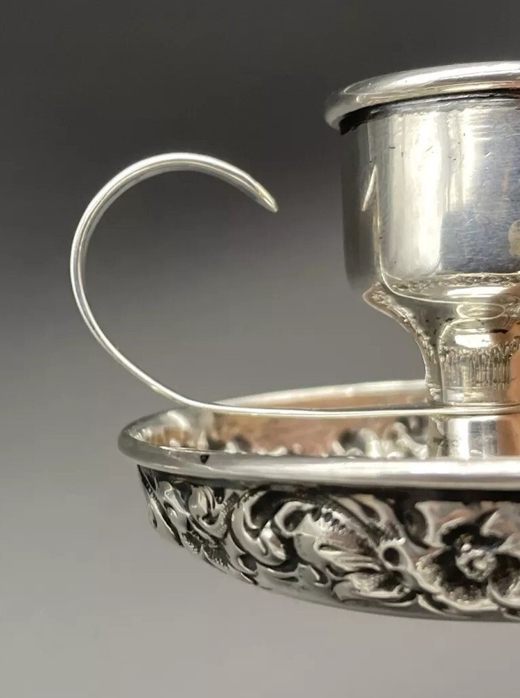 Webster Sterling Silver Floral Repousse Chamberstick
