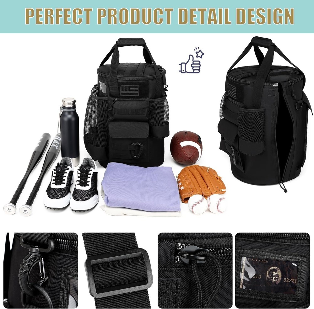 Baseball Bucket Bag Backpack Coaches Gallon Buket Coaching Accessories Multiple