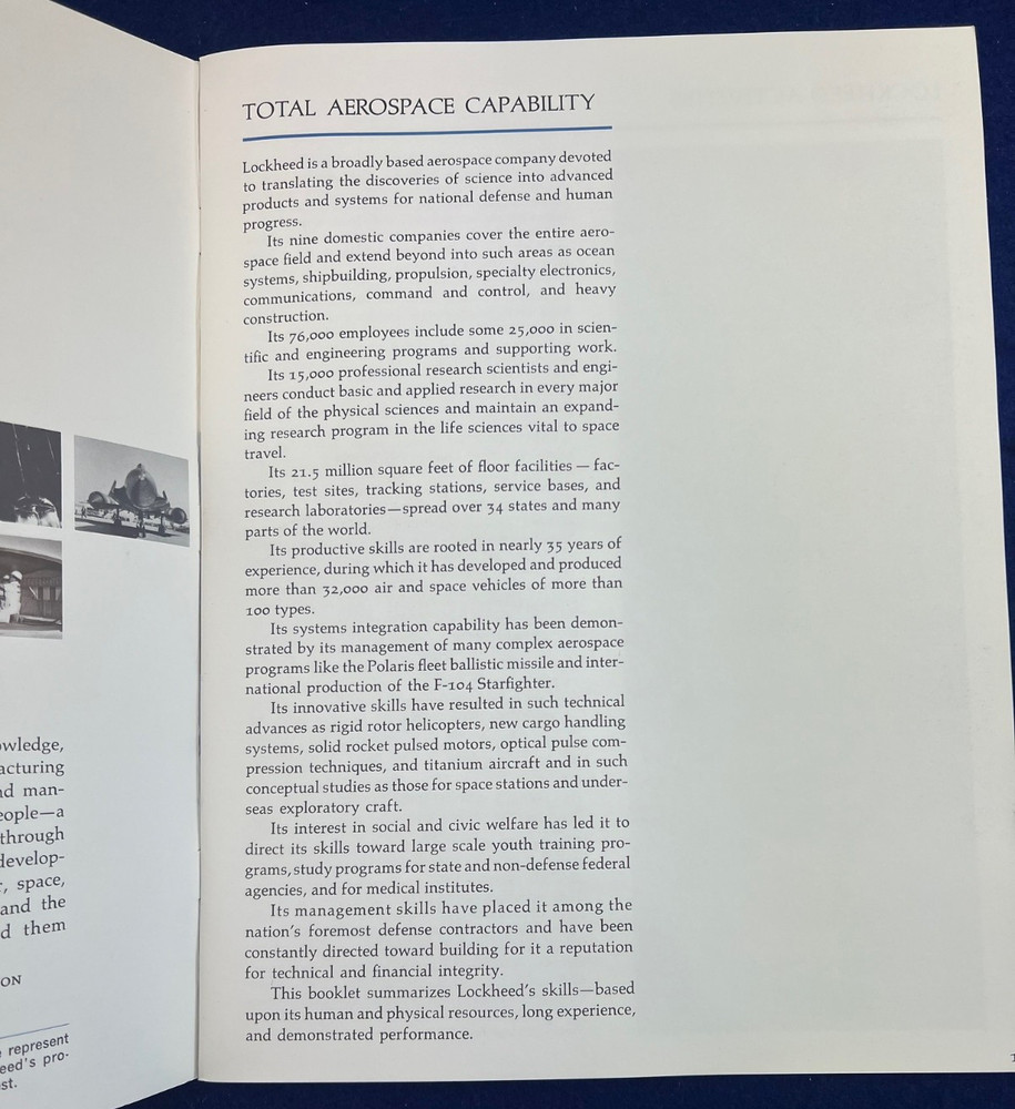 1965 Lockheed Profile Aerospace Engineering Aircraft Missile Photo Book