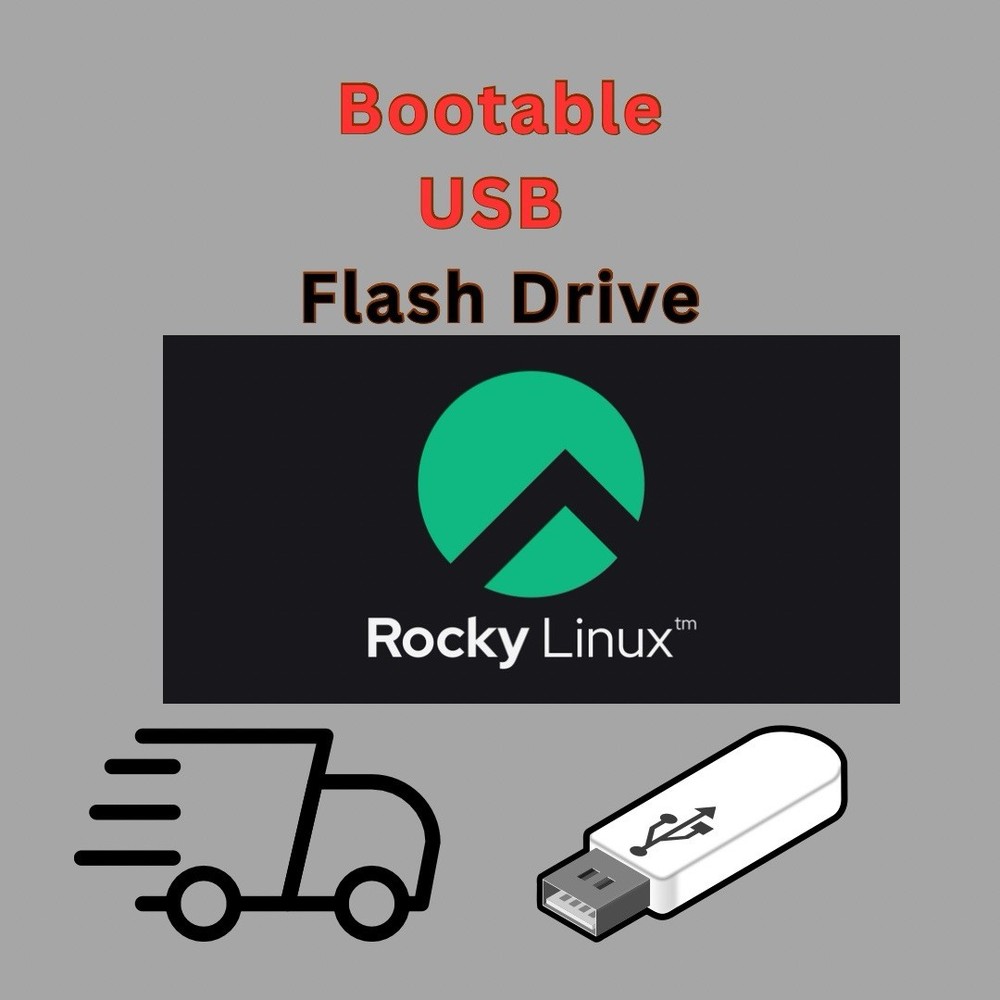 ROCKY LINUX OS 9.6 64-BIT  LIVE, INSTALLER BOOTABLE USB RED HAT LINUX REHL Drive