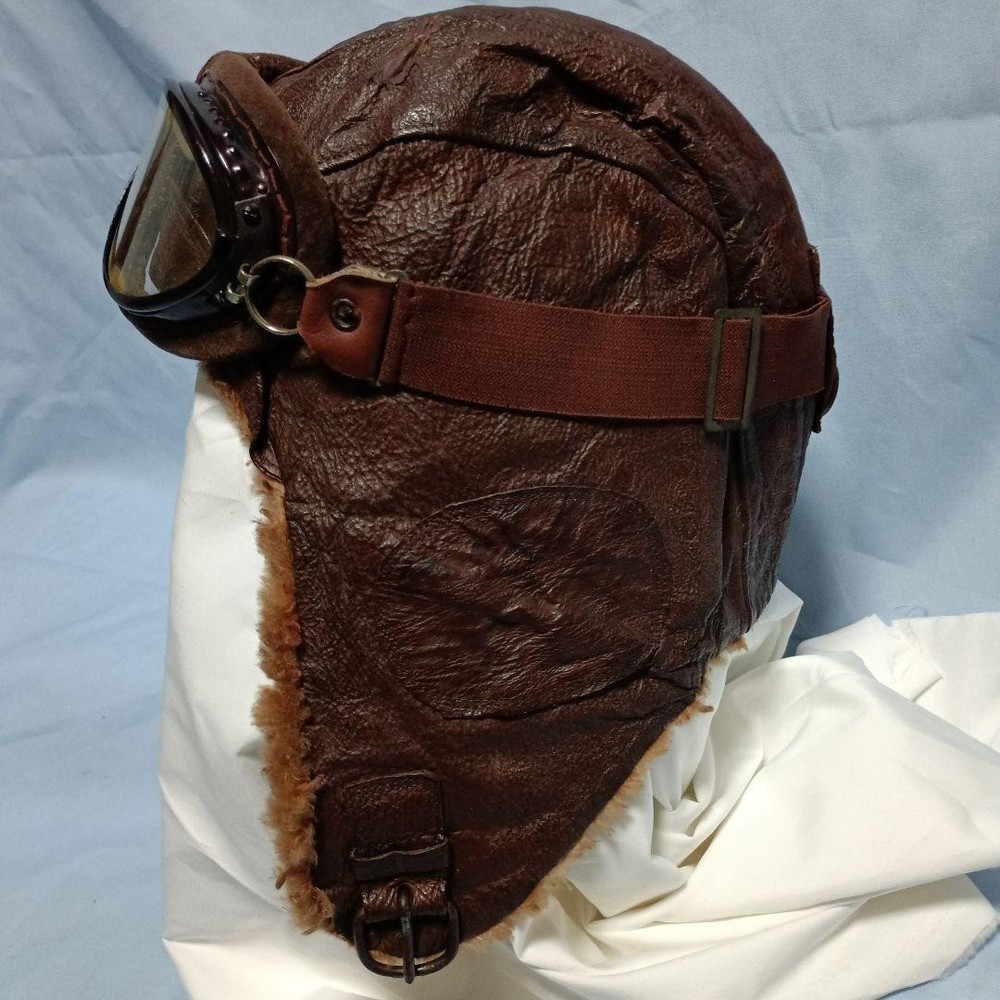 Authentic Japanese Navy winter flight cap and flight glasses