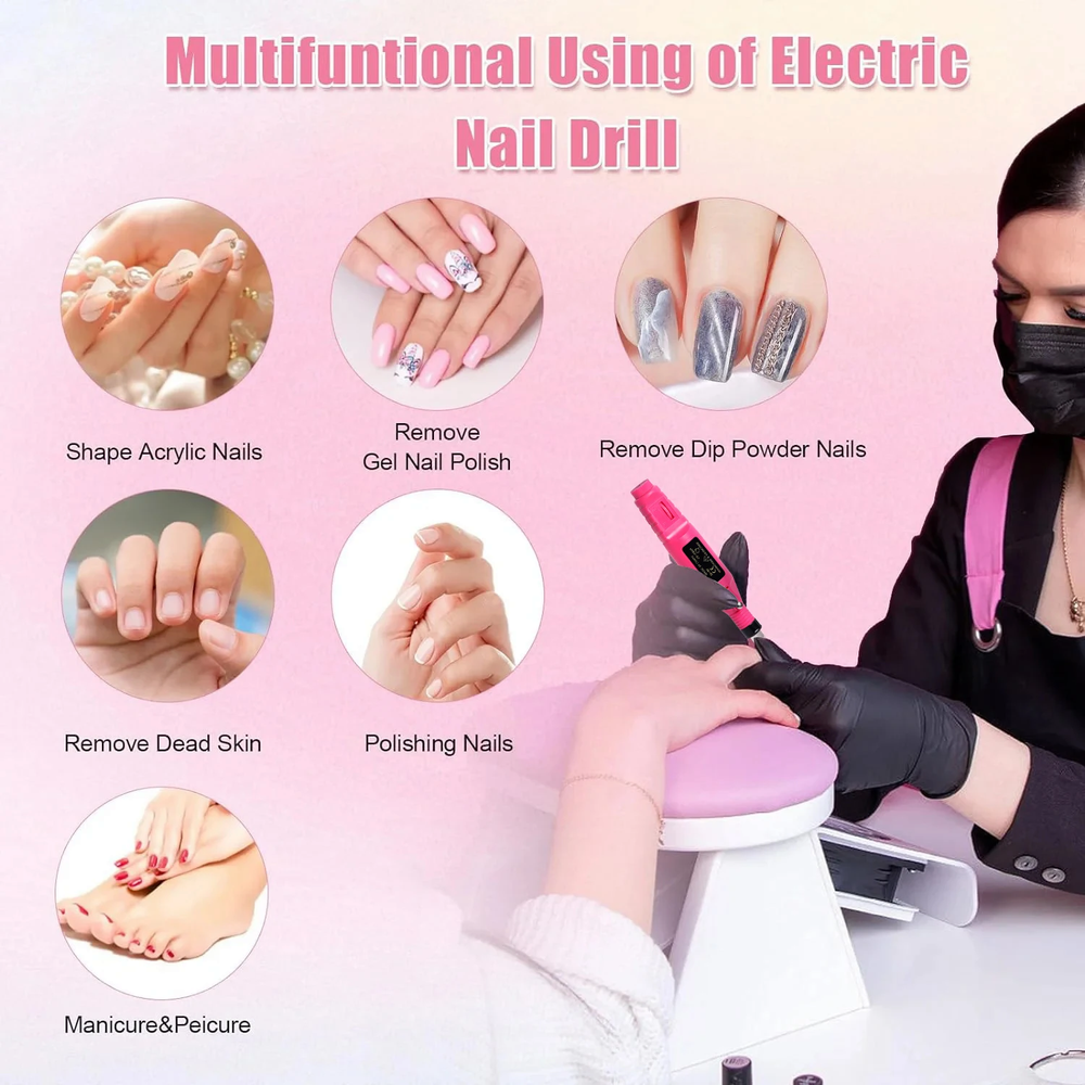 Professional Electric Nail Drill Machine Manicure Tool Pedicure Machine Set Kit