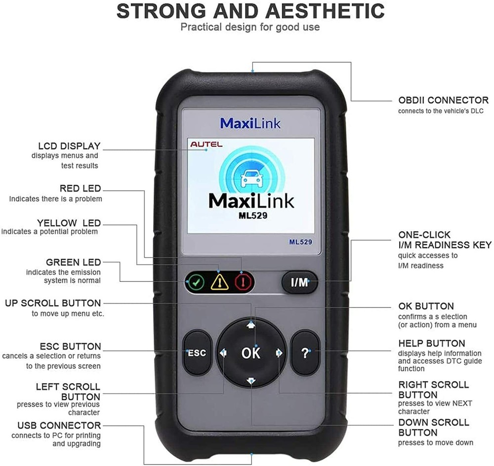 Autel ML529 Code Reader OBD II MaxiLink Professional Auto Diagnostic Scanner New