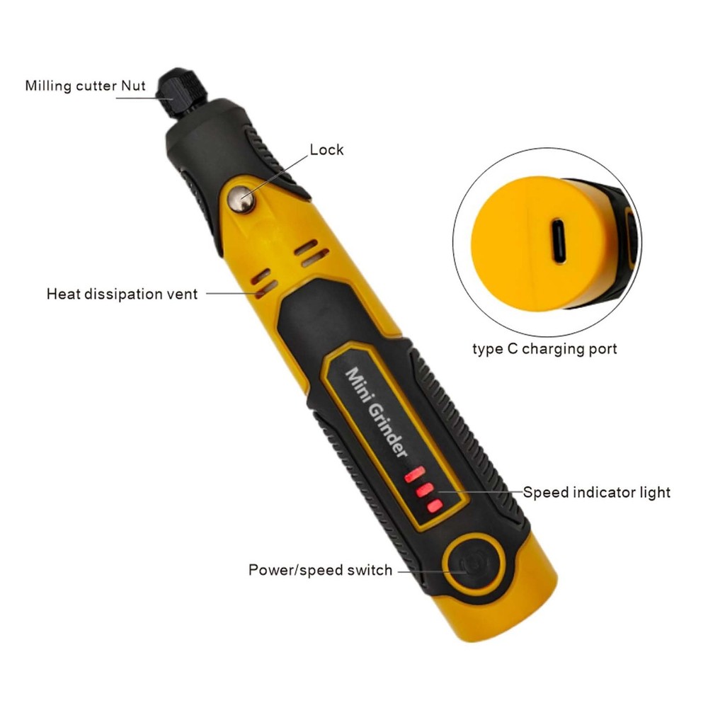 Wireless Handheld Electric Grinding and Engraving Pen with 58 Bits, Multifunc...