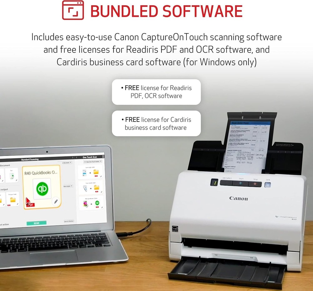 imageFORMULA R40 Office Document Scanner Receipt Edition, for PC and Mac, Scan &