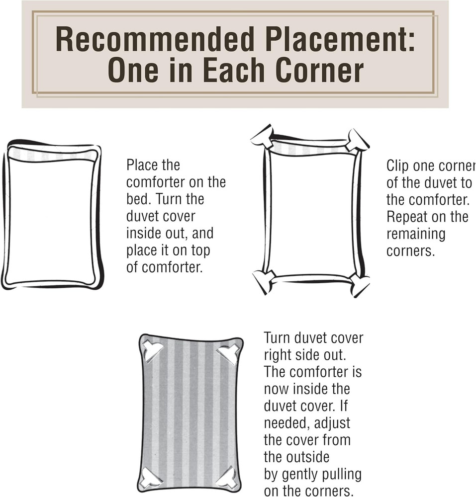 Comforter Clips for Duvet Covers, Helps Prevent Blanket from Bunching or Shiftin