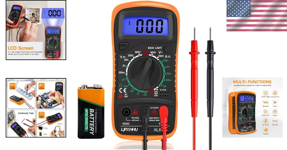Versatile 2000 Counts Digital Multimeter with Backlit LCD – 2 Guarantee