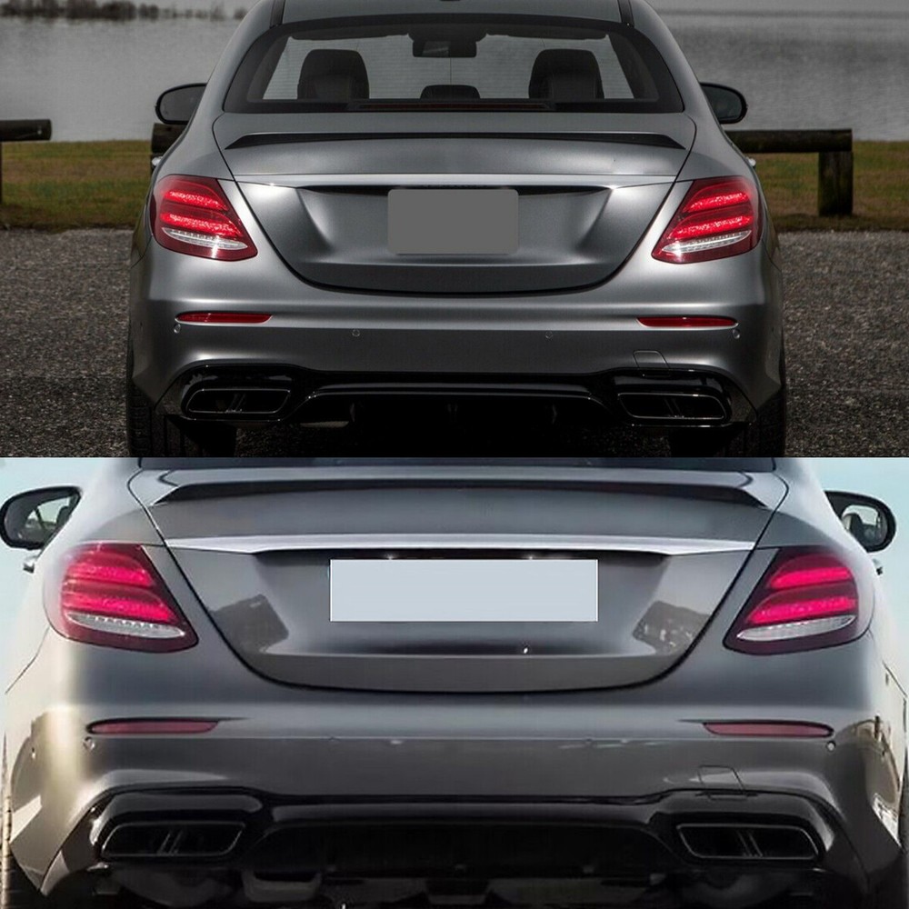 Rear Bumper Diffuser Lip W/ Exhaust Tips For 2016-2020 Benz W213 E300 E400 E43