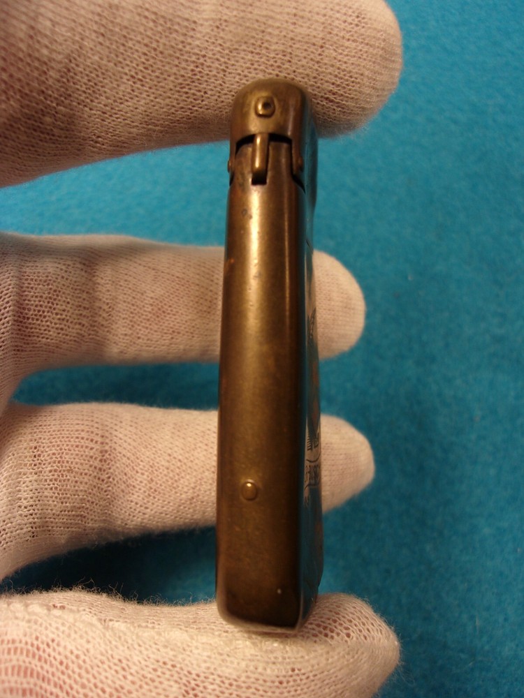 EXTREMELY RARE OLD VTG ANTIQUE SOLID BRASS "ANHEUSER BUSCH" MATCH SAFE / VESTA