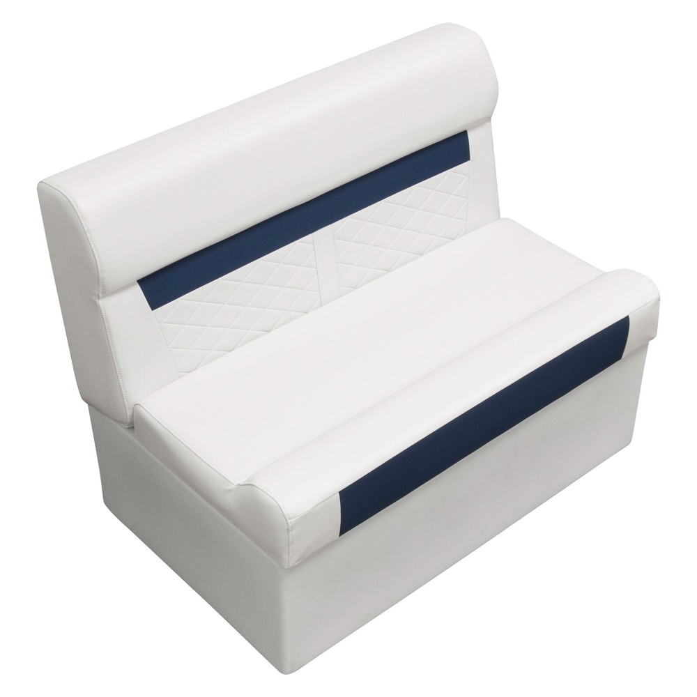 Wise Deluxe Series 37" Pontoon Bench Seat - Brite White / Mariner Blue