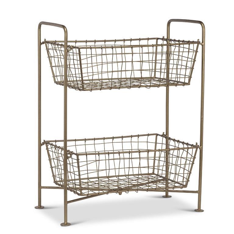 Rectangle Double Basket Storage Rack