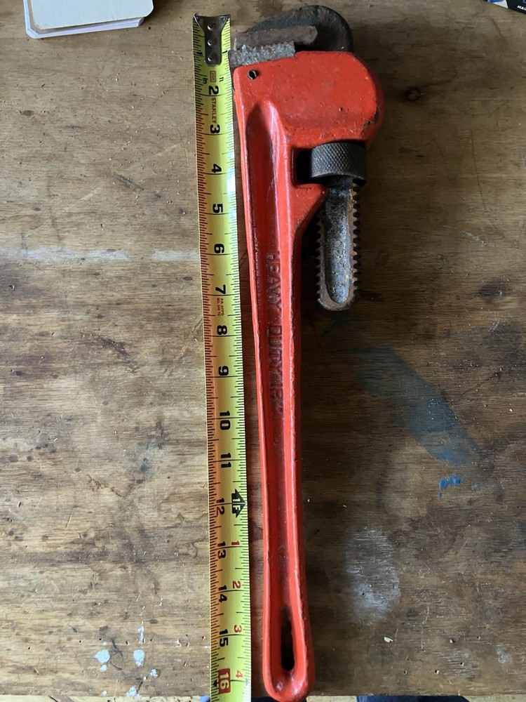 Pipe Wrench Heavy Duty 18 Inch Vintage Adjustable