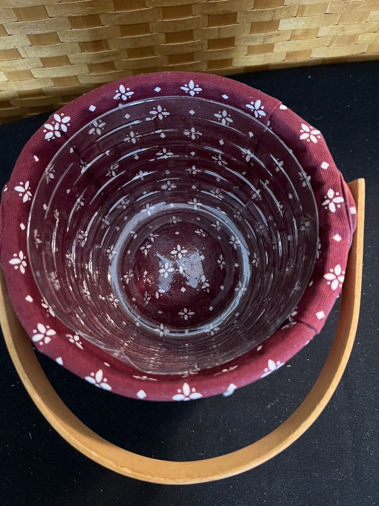 Longaberger Medium Fruit Basket Set - Traditional Red