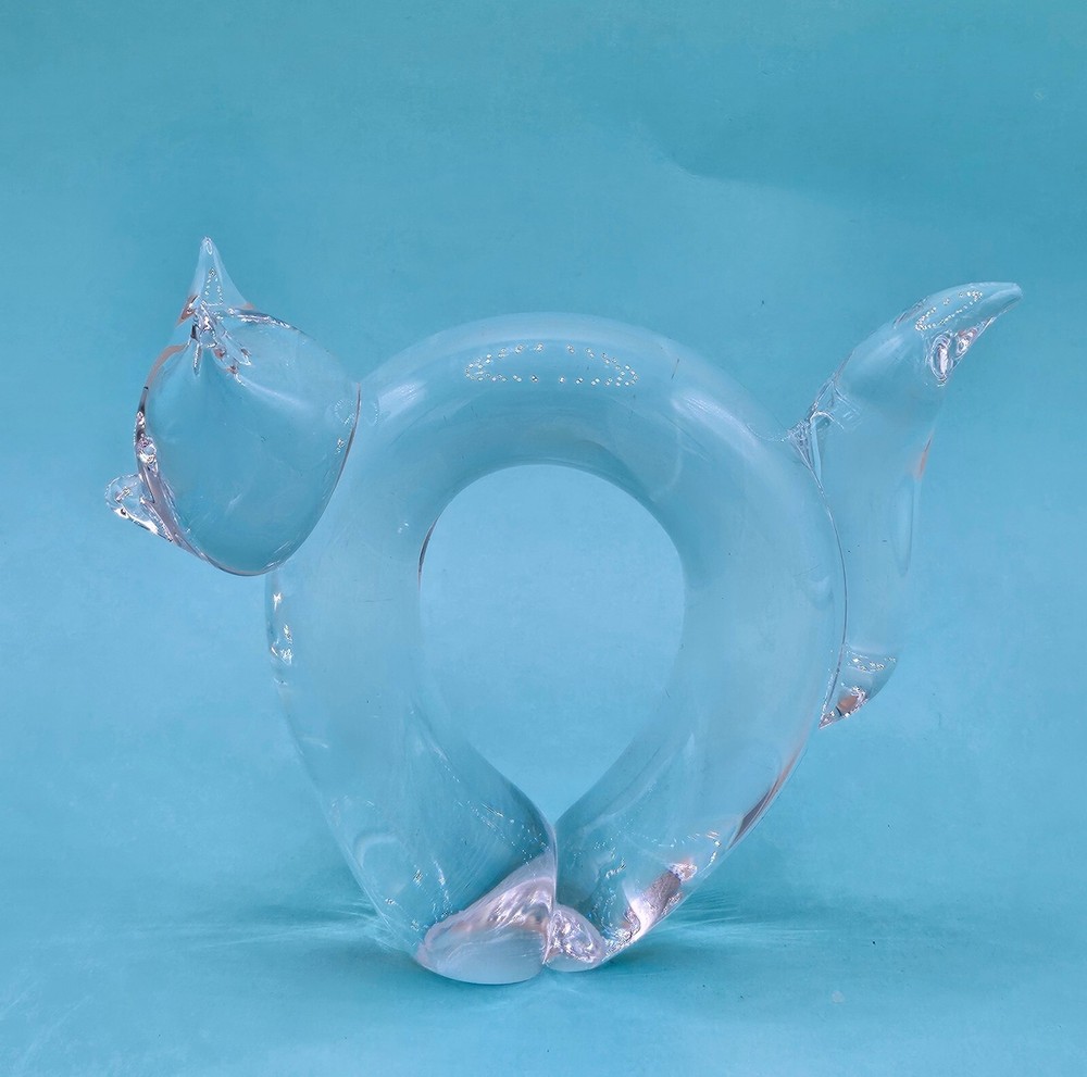 Crystal Cat in a Ring Shape Hand-made pristine condition