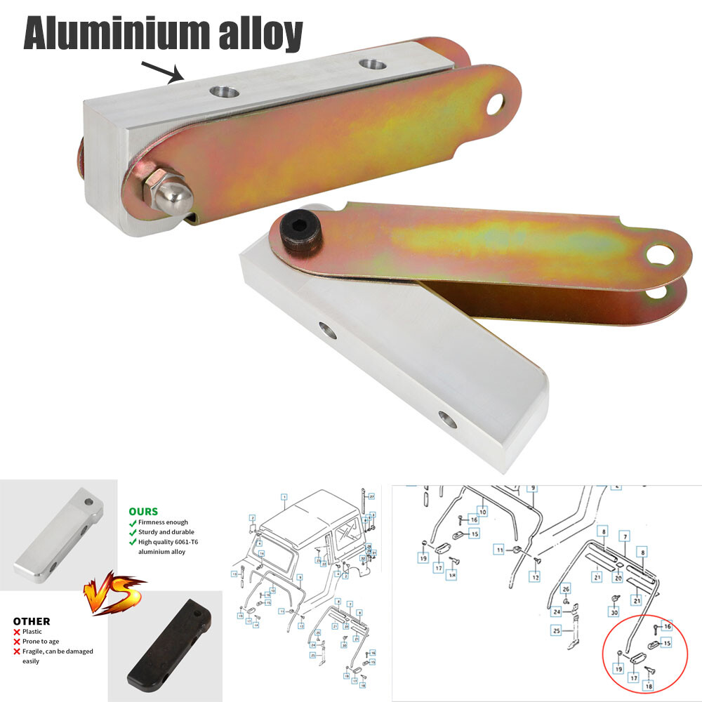 SOFT TOP REAR BOW HINGE HARDWARE KIT TWO SIDE FOR SUZUKI SAMURAI SJ410 1982-95