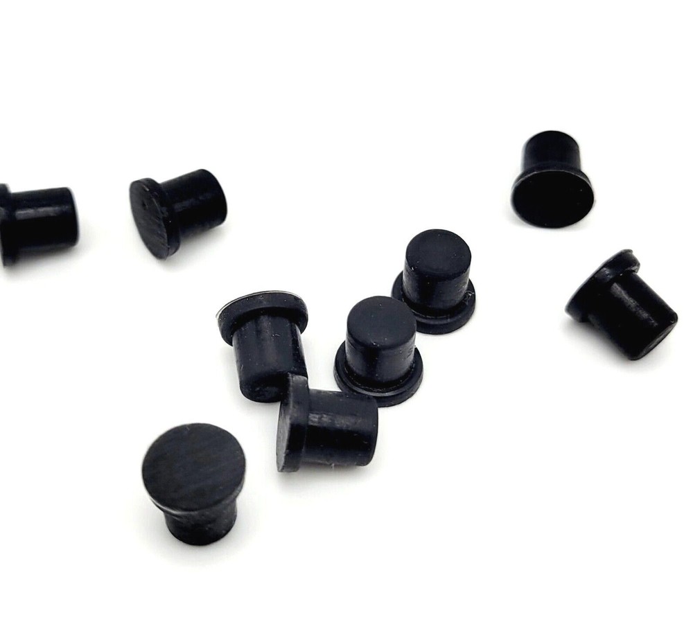 1/4" Silicon Rubber Drill Hole Plugs Push In Compression Stem 3/8" Top Flange