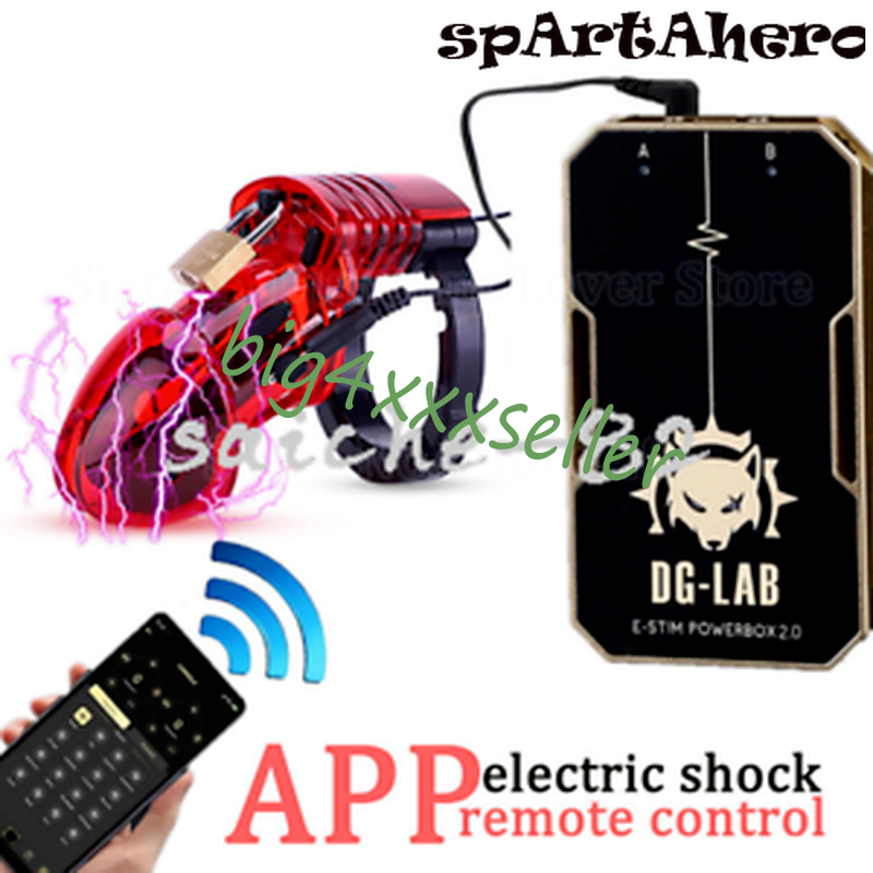 APP Remote Control Electri Shock Adjustable Cage Male Chastity Device Rings