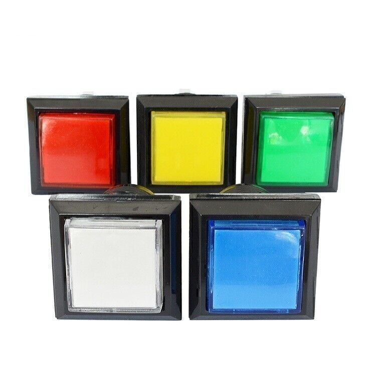New Arcade Square Push Buttons Illumilated LED Light w/ Microswitch 33*33mm