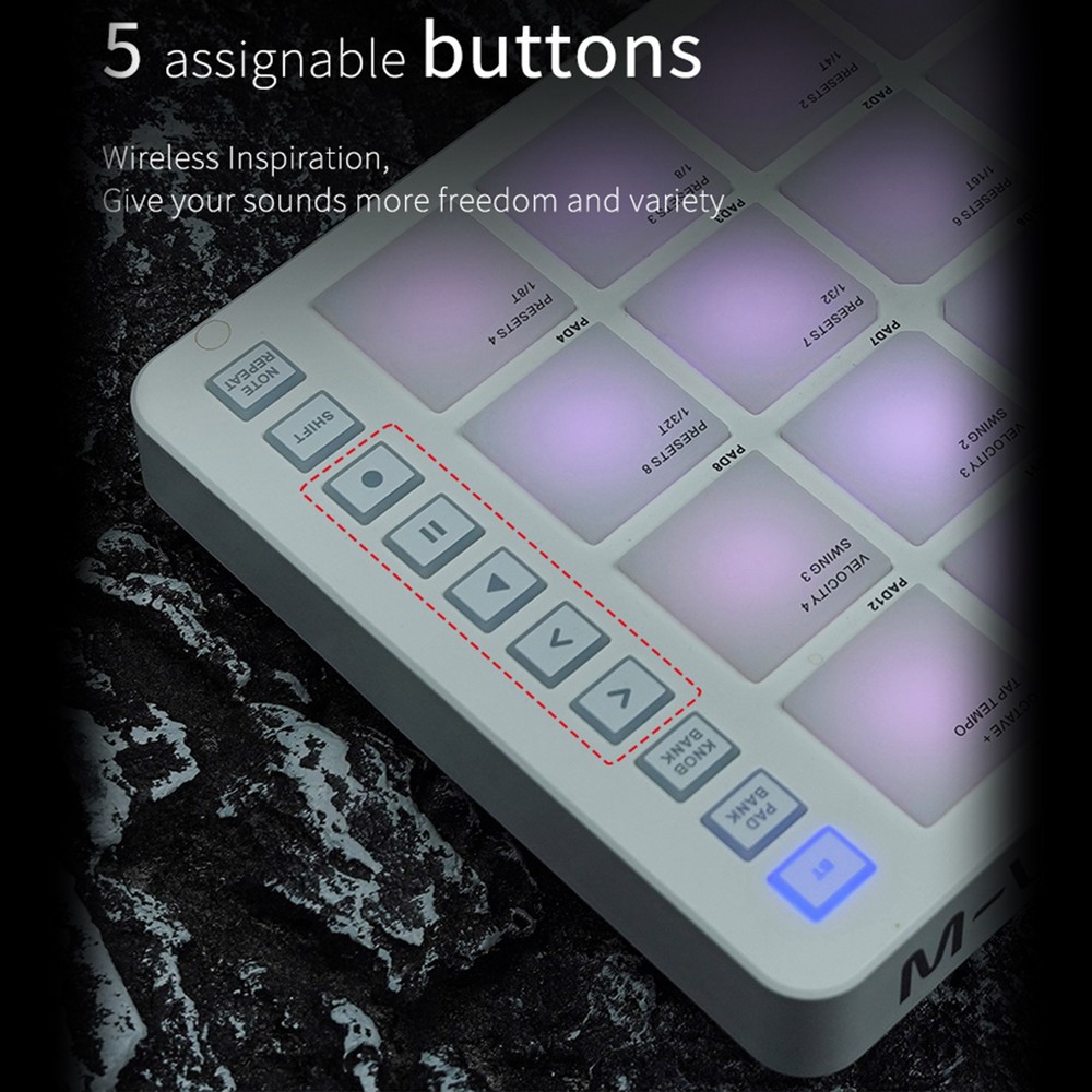 Wireless MIDI Controller Electric Drum Pad Machine Rechargeable Beat Maker