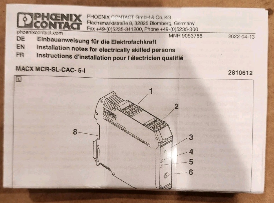 1pcs Phoenix Contact MACX MCR-SL-CAC- 5-I 2810612 Current transmitter
