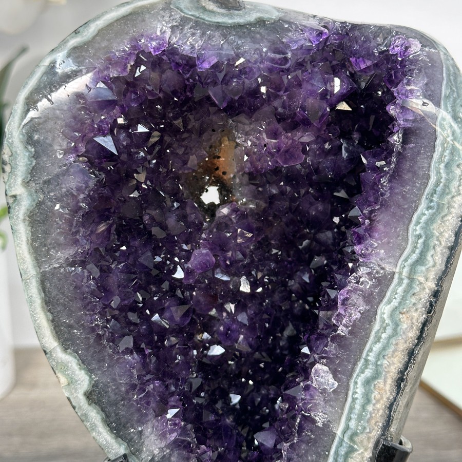 Amethyst Geode with Green Jasper Matrix on Stand. MWS2613