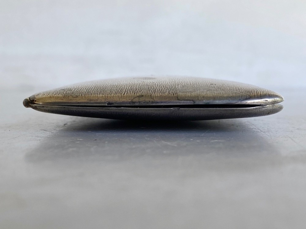 Antique Vintage 800 Hallmark Silver Cigarette Clamshell Case
