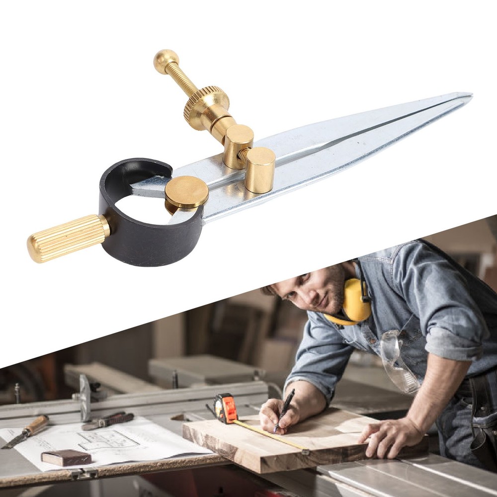 Spring Wing Divider Caliper Lockable 4in Leather Compass Creaser Compass Tool