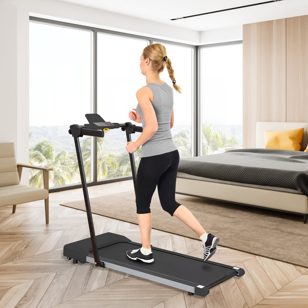 Compact Foldable Electric Treadmill Small Spaces Lightweight Folding with Handle