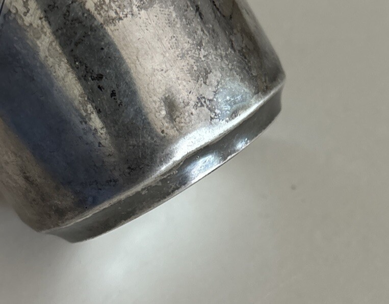 antique Germany 800 Silver Eugen Marcus Berlin Beaker Cup Ocean Wave Decoration