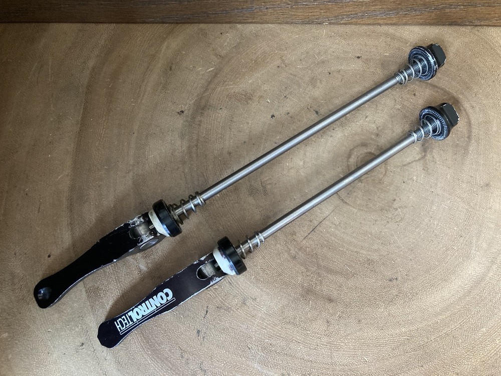 Vtg Control Tech Titanium Skewer Set Black Anodized Front Rear