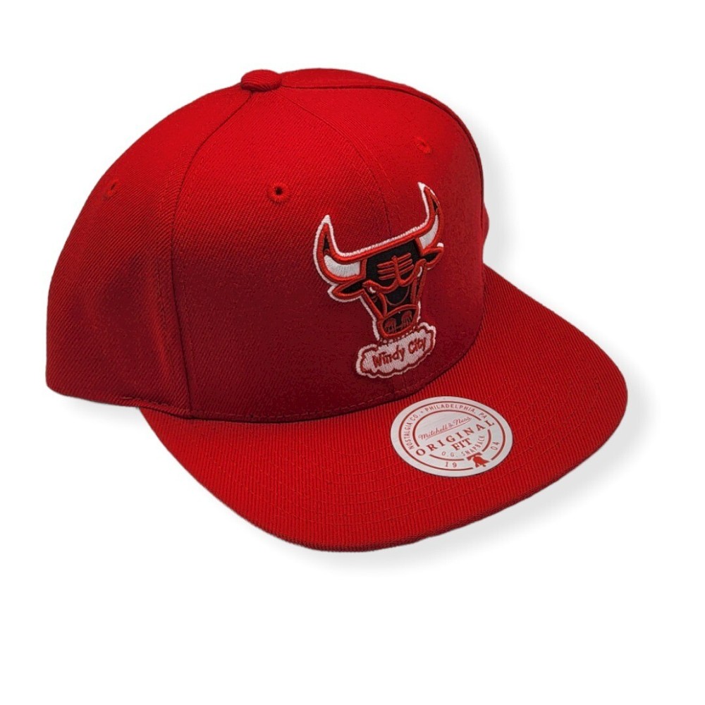 Mitchell & Ness Chicago Bulls Team Ground 2.0 Red Adjustable Snapback Hat Cap