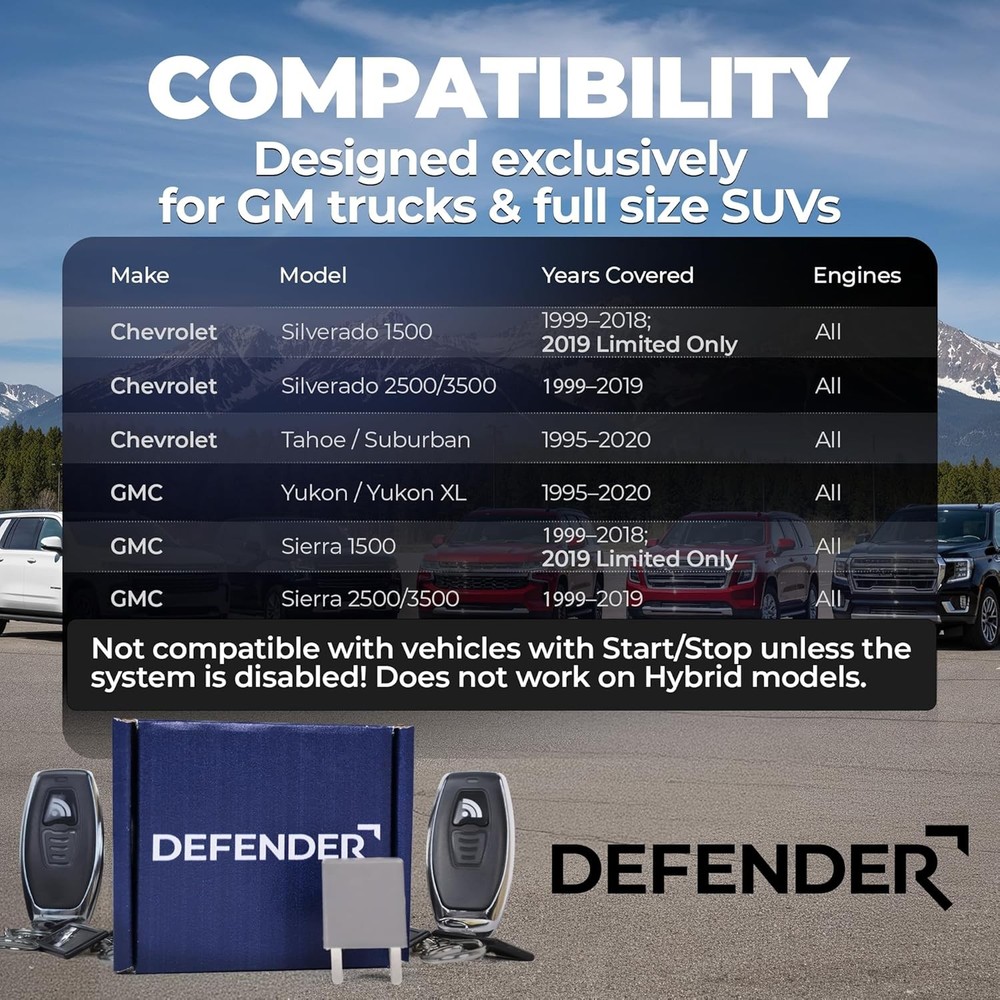 Remote Kill Switch Immobilizer for GM Trucks 1999 2018