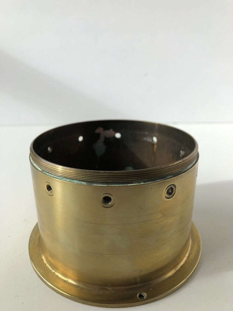 Vintage Solid Brass Marine Bulkhead Casing Clock