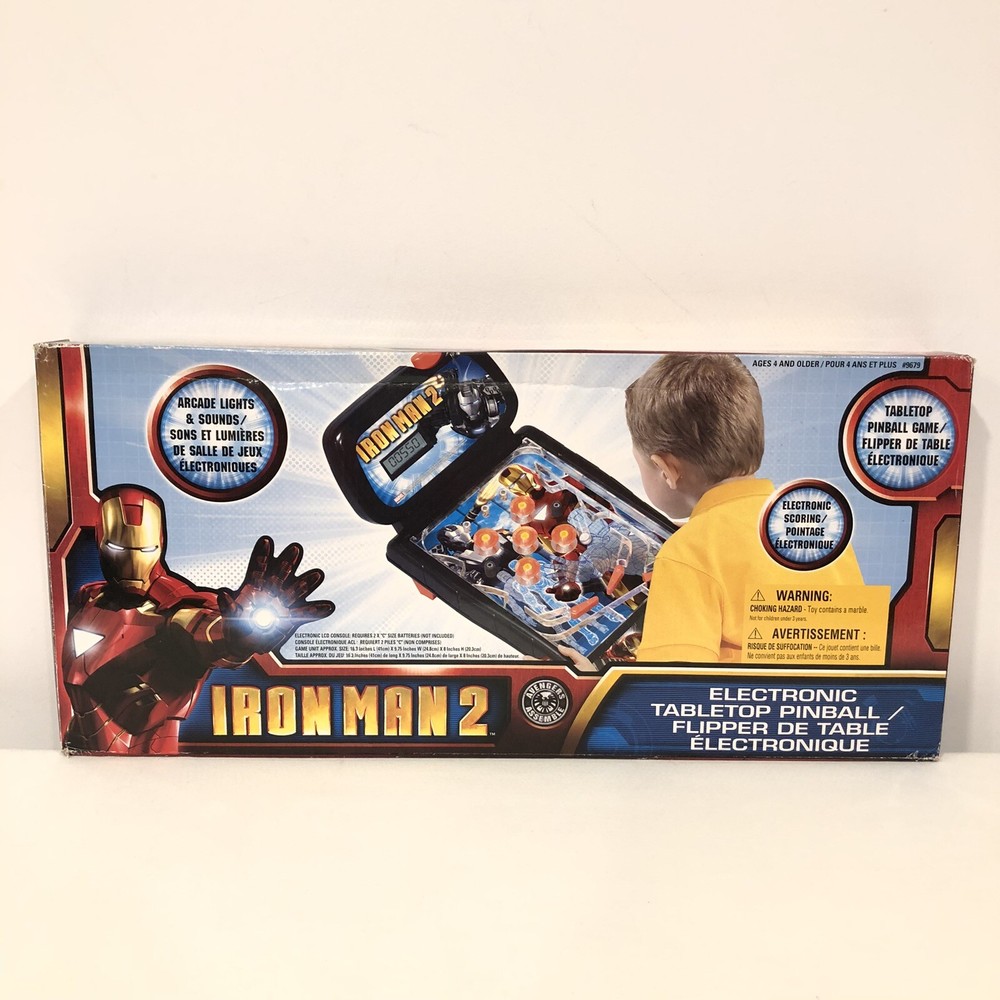 IRON MAN 2 ELECTRONIC TABLETOP PINBALL MACHINE GAME 2010 OFFICIAL MARVEL WORKS