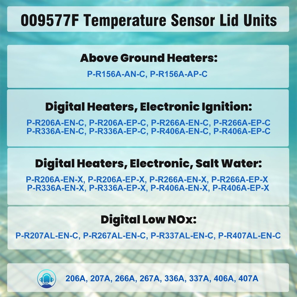 009577f Pool Temperature Sensor Lid Units Replacement for Raypak Heater Spa, Com