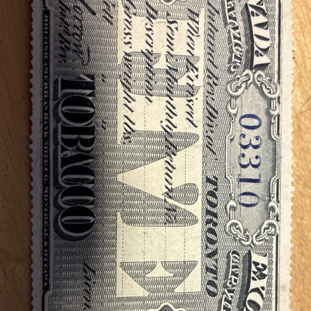 Rare Canada excise tobacco stamp