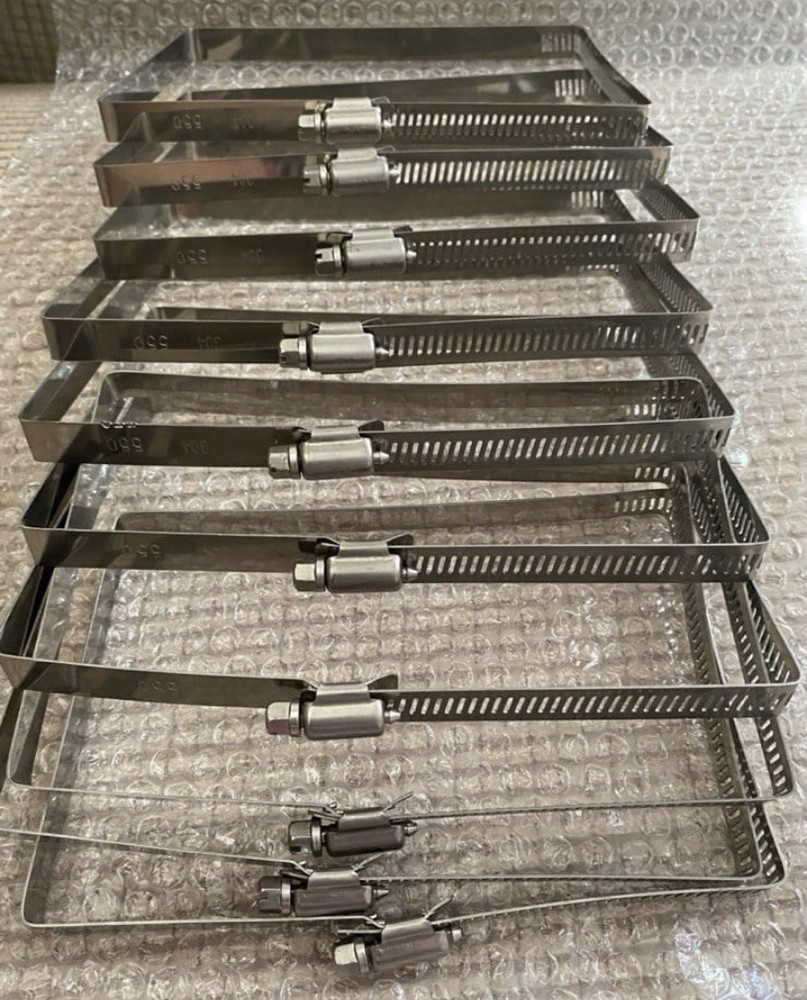 10pcs. RECTANGULAR HOSE CLAMP 6x4 inches, 304.
