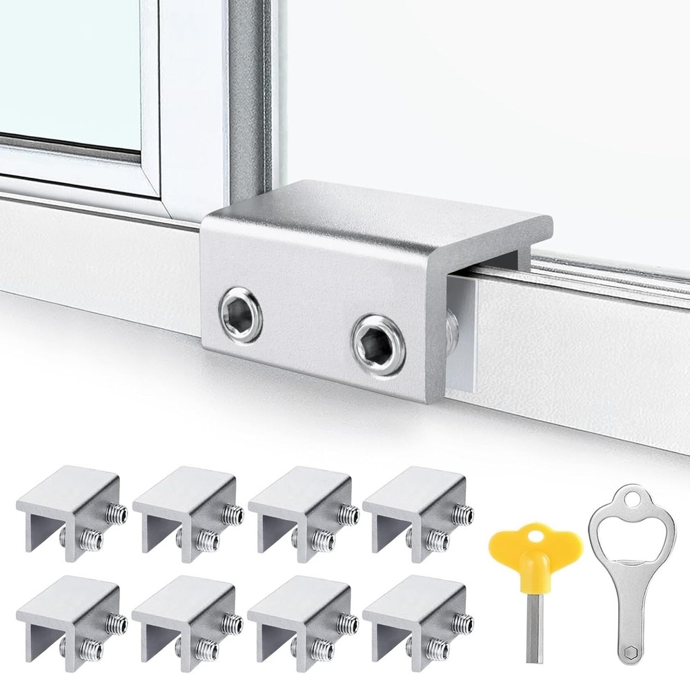 Easy Install 8 Pack Window Locks with Key - Safety Solution for Home & Office