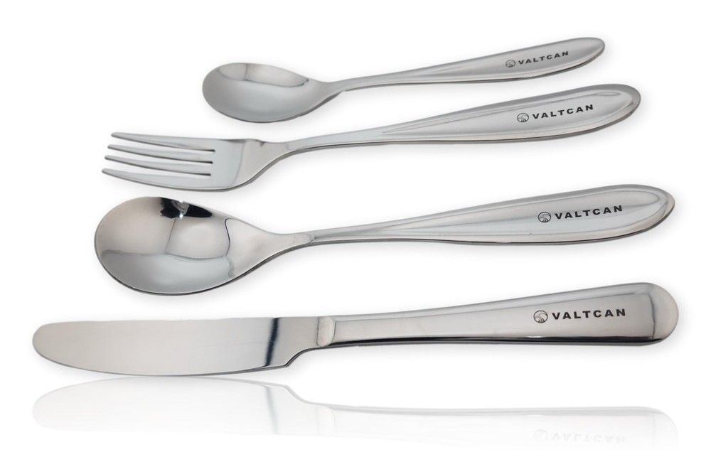 Titanium Grade 1 Dinnerware 4 Piece Set Fork Spoon Knife Teaspoon Kitchen Fla...