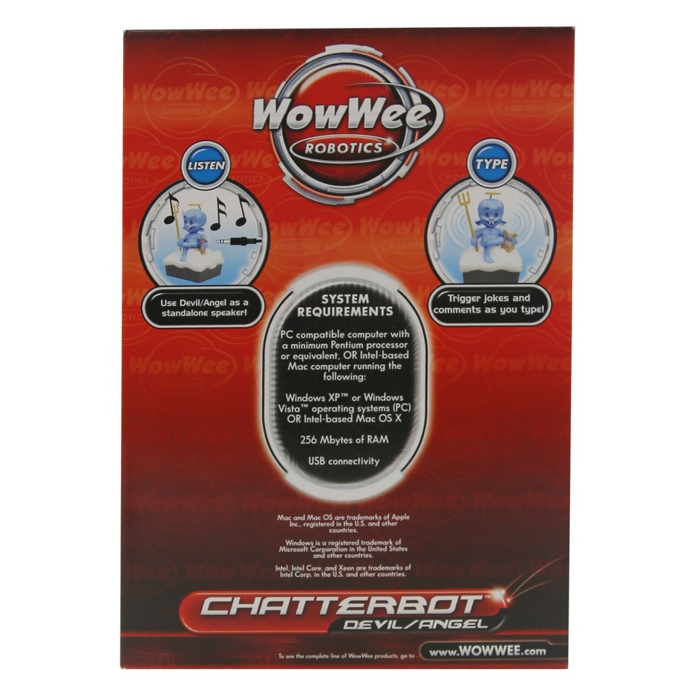 WowWee ChatterBot Talking Blue Devil Angel Animated Computer Personality Speaker