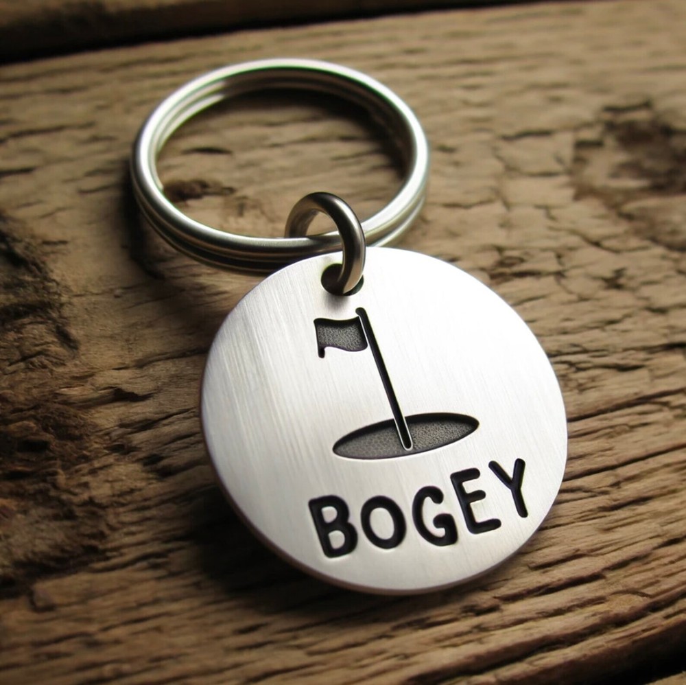 Golf-Themed Personalized Pet ID Tag - Custom Engraved - Golf Ball Shape