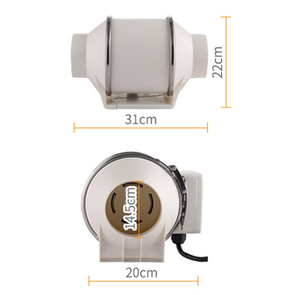 6''High Efficiency Inline Duct Fan for Mixed Flow Ventilation Exhaust System 11V