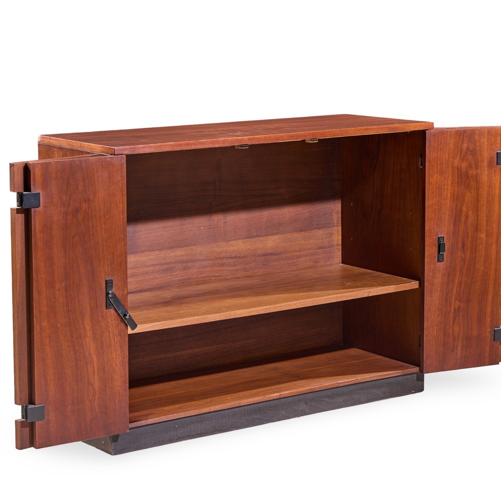 Milo Baughman for Directional Mid Century Walnut Bar Console Credenza