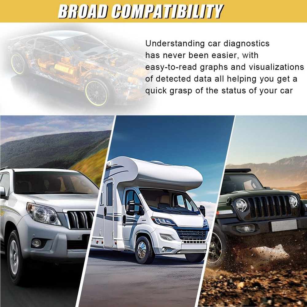 OBD2 Scanner Reader, Car Code Reader Connect to Phone, Auto Diagnostic Scan Tool