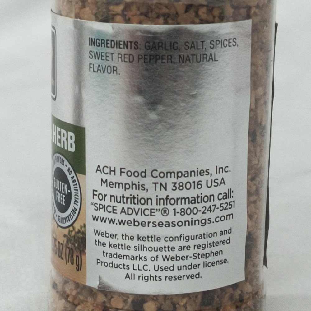 Weber Roasted Garlic & Herbs Seasoning 2.75 oz 2 Pack